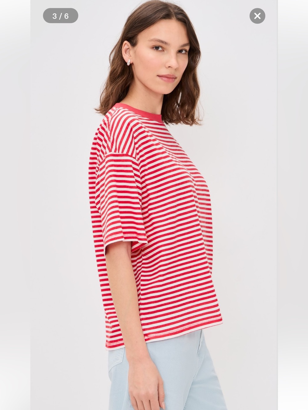 Free People Movement Red Stripe Tackle Tee Large - Picture 5 of 13